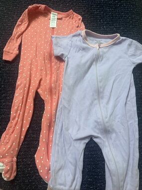 Baby Girl Pajama Bundle 12M 12-18M Gerber Zip Sleepers